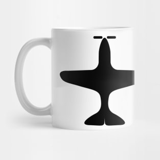 Black simple airplane design Mug